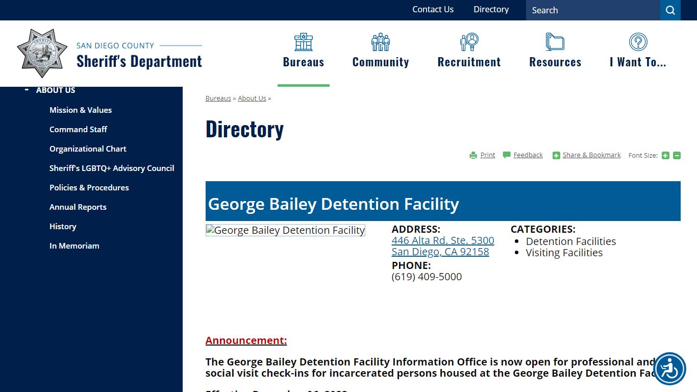 Directory | San Diego County Sheriff